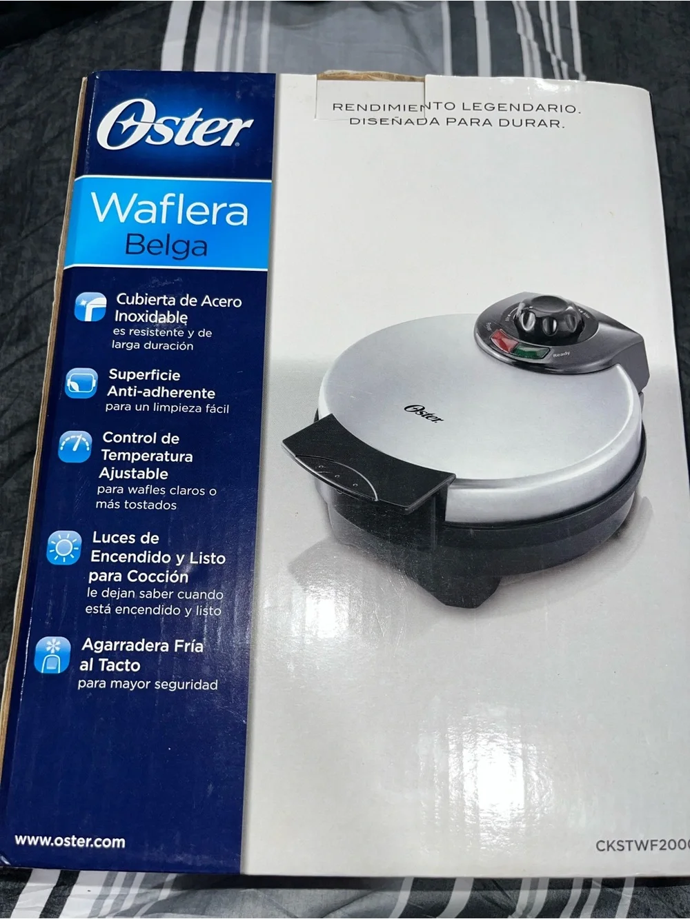 Oster Belgian Waffle Maker in Silver and Black